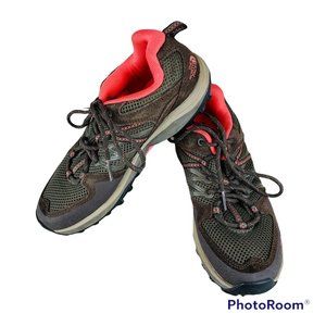 North Face Hiking Trail Shoes Brown Pink Athletic Hedgehog Sneakers Womens 7.5